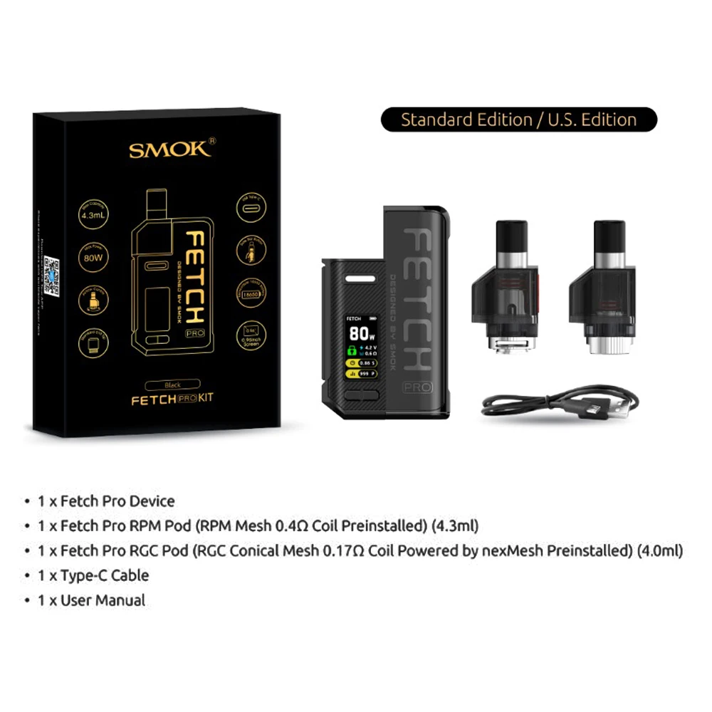 Новинка! Электронных сигарет SMOK принести Pro комплект 4 3 мл Pod картридж Vape с