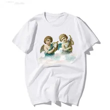 Cotone футболка поступление небесно-голубая футболка с принтом женская летняя одежда Удобная мужская футболка