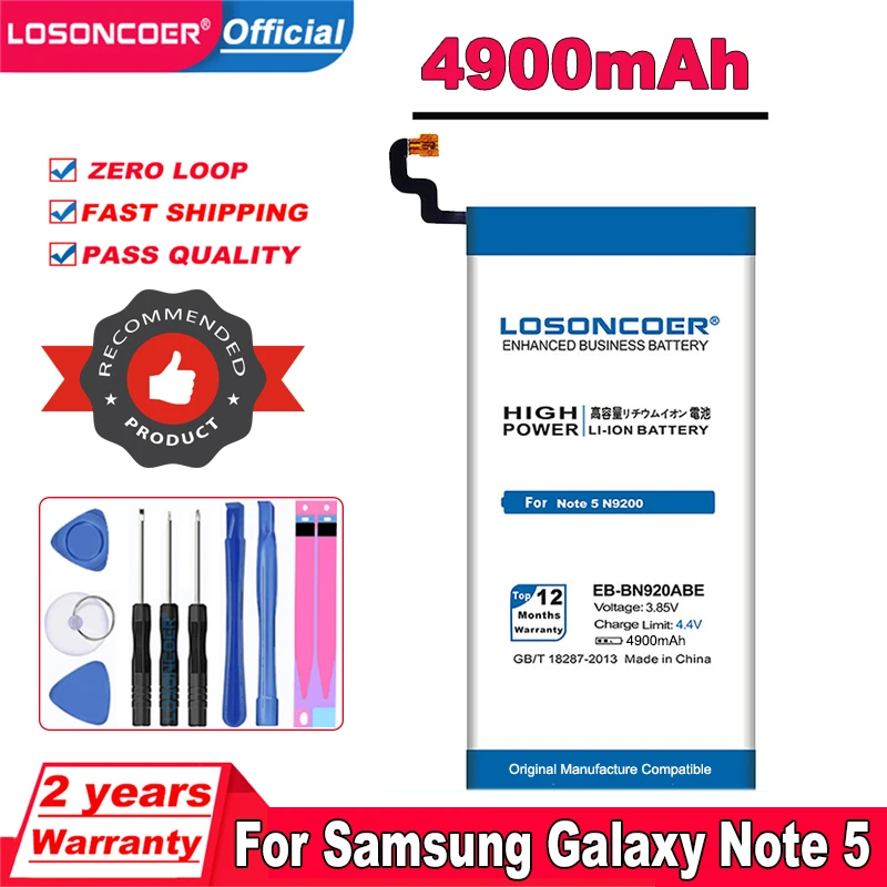 4900mah Ebbn920abe For Original Samsung Note 5 Battery N9200 N920c Sm