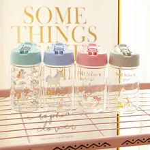 Boxi 300/400 мл милая детская бутылка для воды для школы чашка с единорогом с соломинкой маленькая стеклянная бутылка для напитков BPA портативная дорожная бутылка