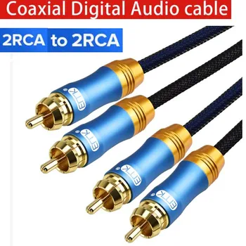 

2rca audio cable Extension Coaxial Cable Male To Male RCA Splitters 2 RCA to 2RCA Stereo Audio Cable for Home DVD TV CD Soundbox