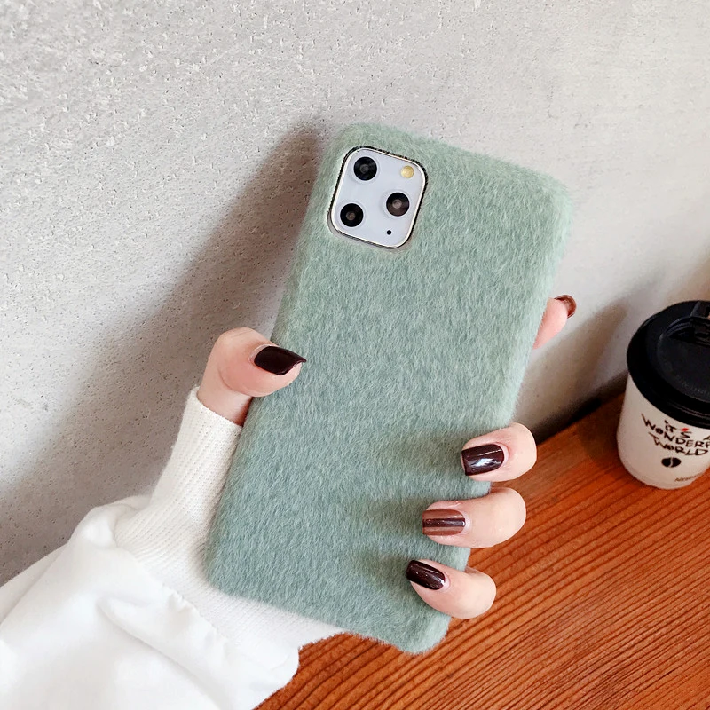 Grass green hippocampus чехол для телефона iPhone X XR SX MAX 11 Pro Max 6 6s 7 8 Plus осенне-зимний плюшевый