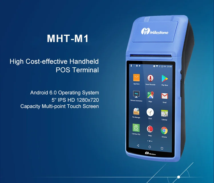 Веха термопринтер чековый счет сенсорный экран Bluetooth wifi GPRS POS машина USB SM Android портативный беспроводной MHT-V1s