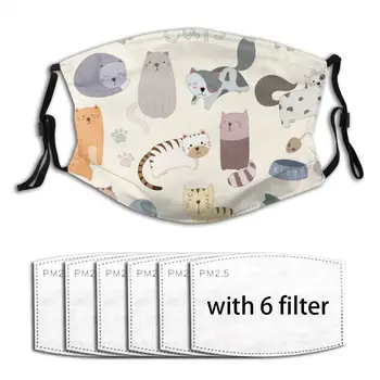 

Washable Face Breathing Mask Reusable Anti Dust Mouth Mask Cute Cats Kids Print Mask For Adults