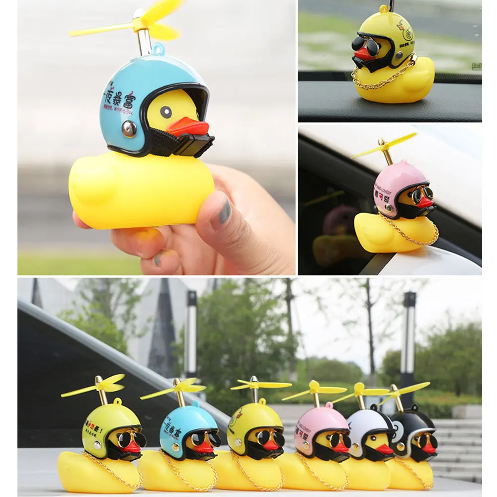 Car Styling Helmet-mounted Yellow Duck Car Interiors Lucky Duck Society Lovely Duck Car Accessories Car Ornament