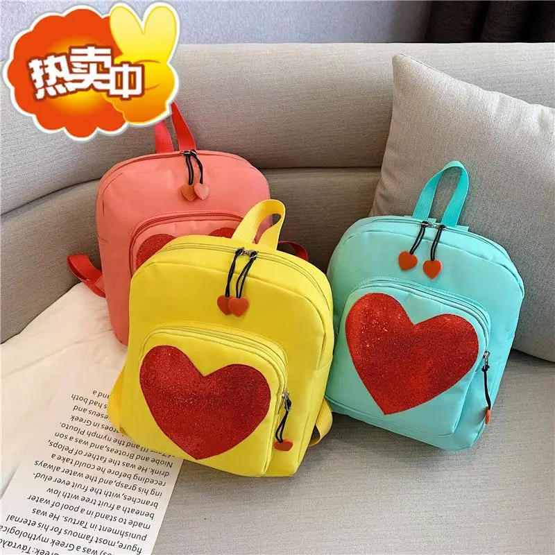 

Cute Peach Heart Kindergarten School Bag Candy-Colored Cute Girl Small Backpack 1-6 Years Old Baby Backpack New Style CHILDREN'S