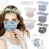 10/20/30/50pcs Flower Print Mask Adult Disposable Face Masks Mascarillas Spring Floral Masque Unisex 3-Layer Face Masks Маска 3