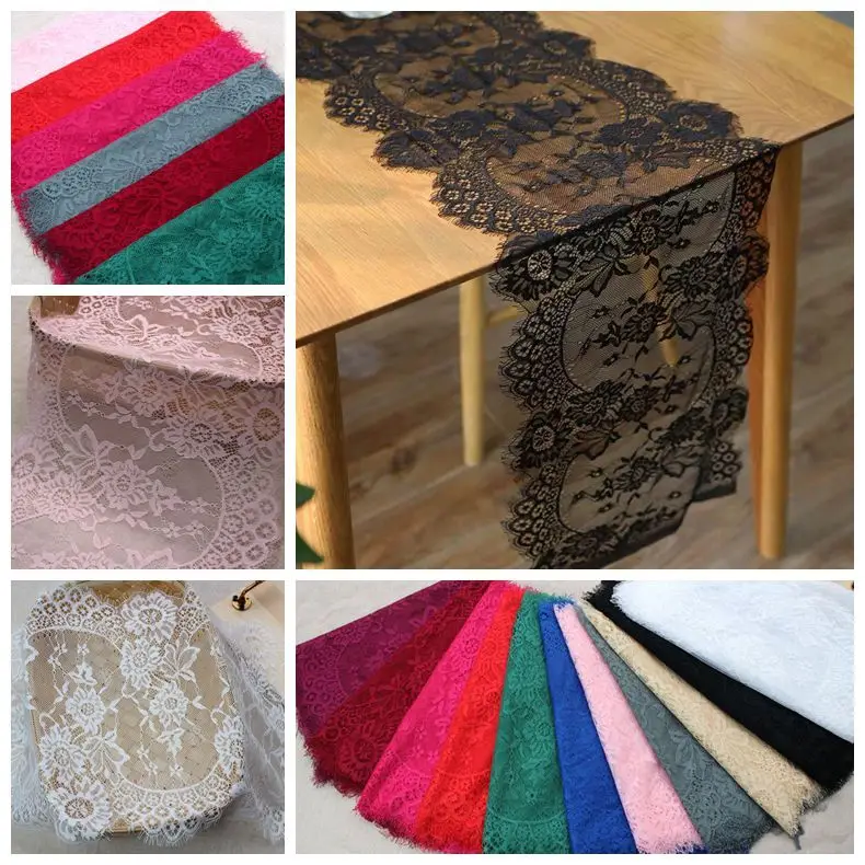

3Meters/Lot Soft Eyelash Lace Fabric Trim DIY Clothing Home Table Decoration Fabric RS2551