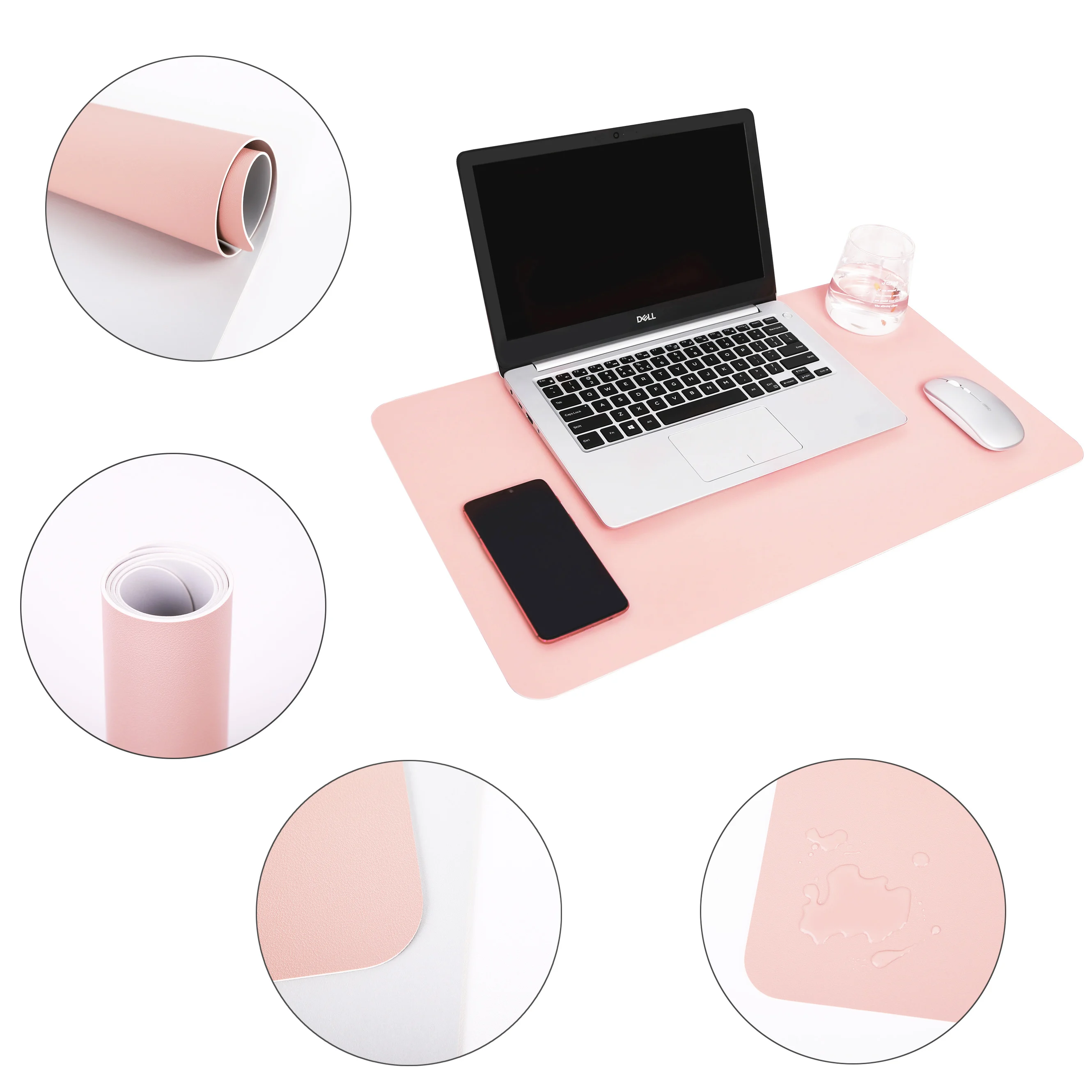 

Pink desk pad protector 35.4 x 15.75 full blush desk pad,desk home office mat 17x12in desk mat for laptop