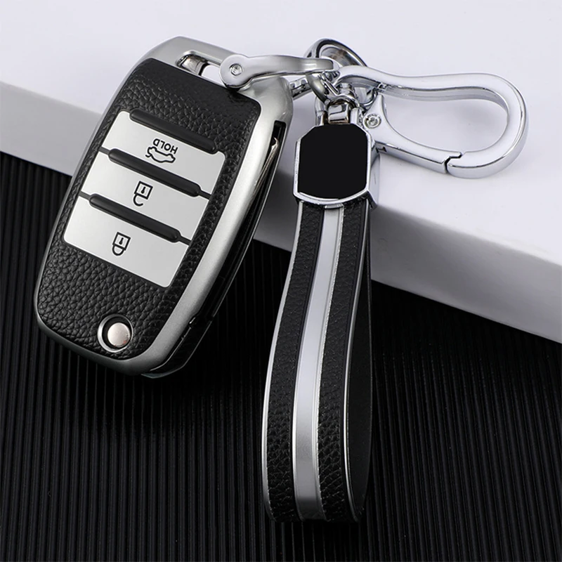 3 Buttons TPU+Leather car key case for Kia Rio 3 K2 Ceed Cerato K3 Sportage 4 Picanto K5 Optima Sorento Forte Stinger key case key case cover car key shell