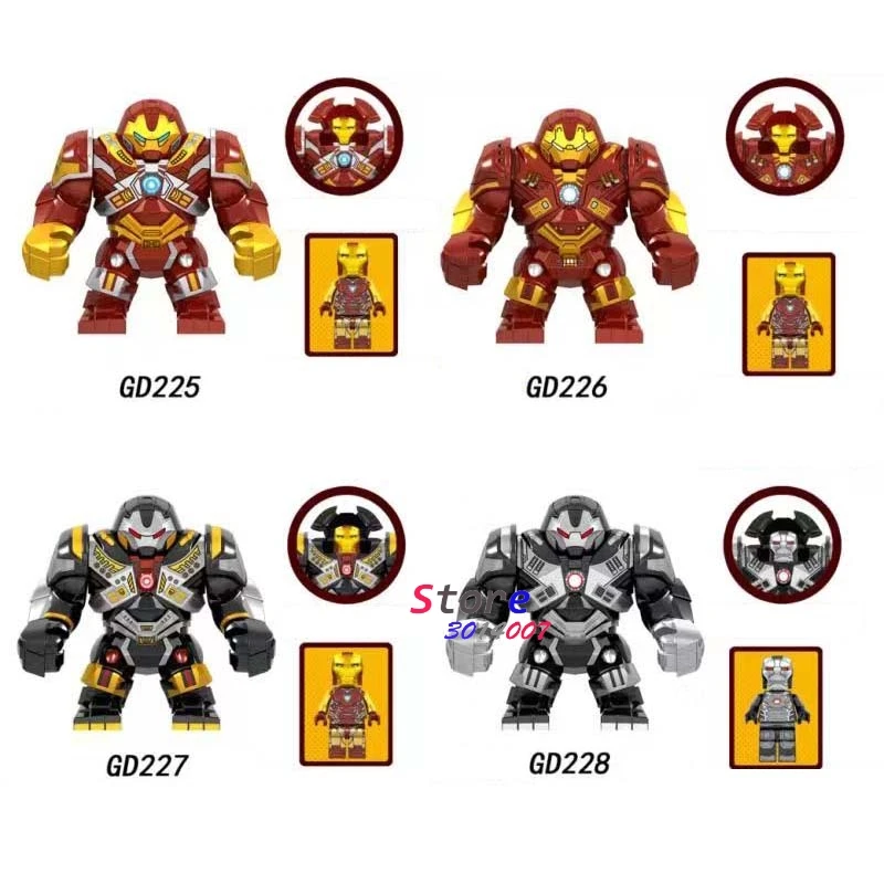 

Single Marvel Avengers Hulk buster Hulkbuster War Machine Batman Spiderman Big size Hulk Thanos IronMan building blocks Kid Toys