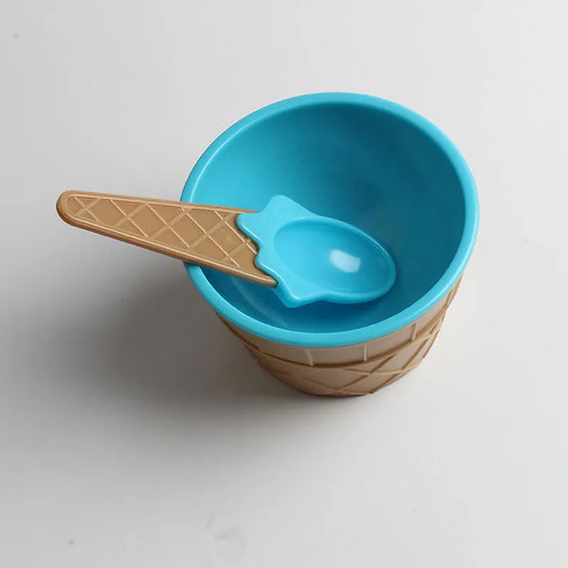 1PC Baby Ice Cream Spoons Bowls Kids Ice Cream Cup Couples Bowl Gifts Dessert Ice Cream Bowl One Spoon Children Tableware