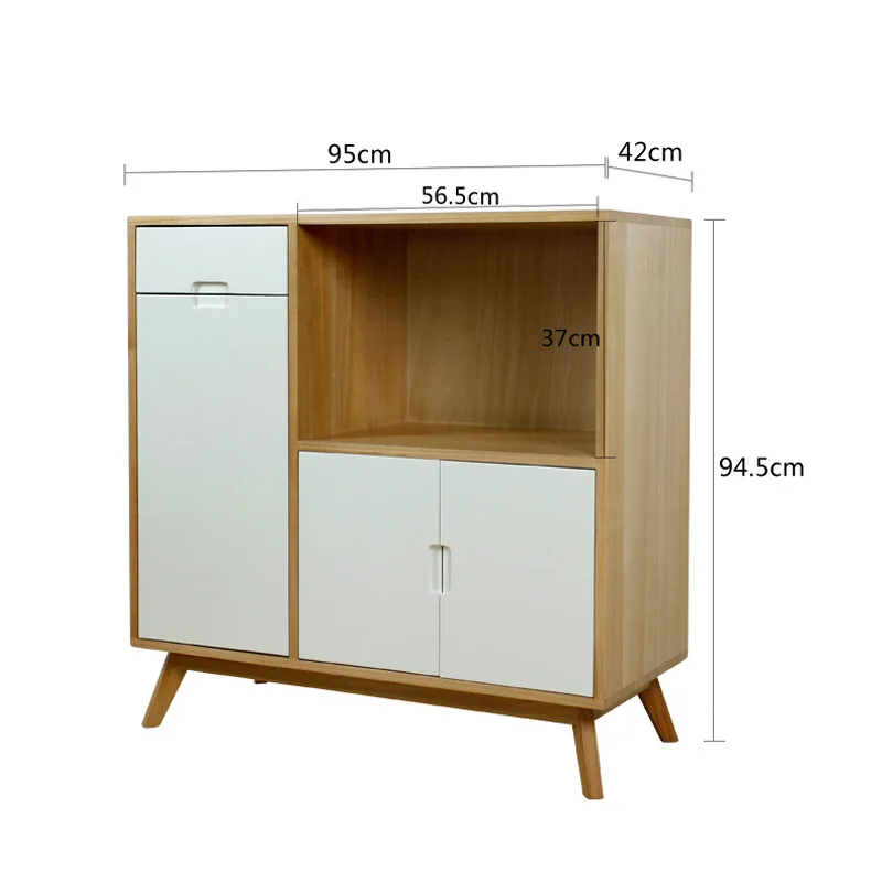 

Scandinavian Minimalist Sideboards Cabinet Solid Wood Microwave Oven Tea Cabinet Multi-functional Kitchen Cabinet Storage Cabine