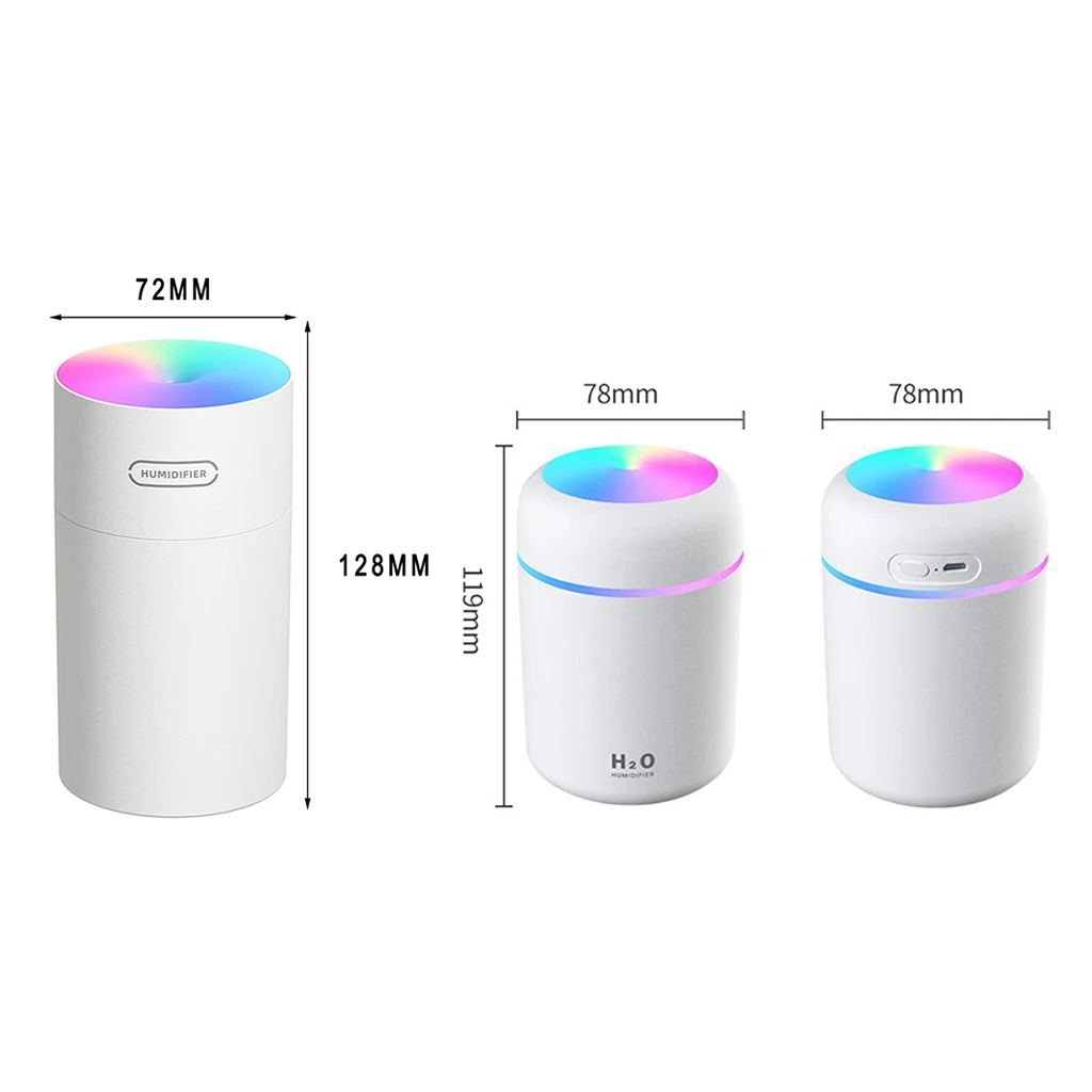 300ml Car Air Humidifier Essential Oil Diffuser Portable Mini Air Humidifier Auto Shut Off Aroma Humidifier With USB Cable