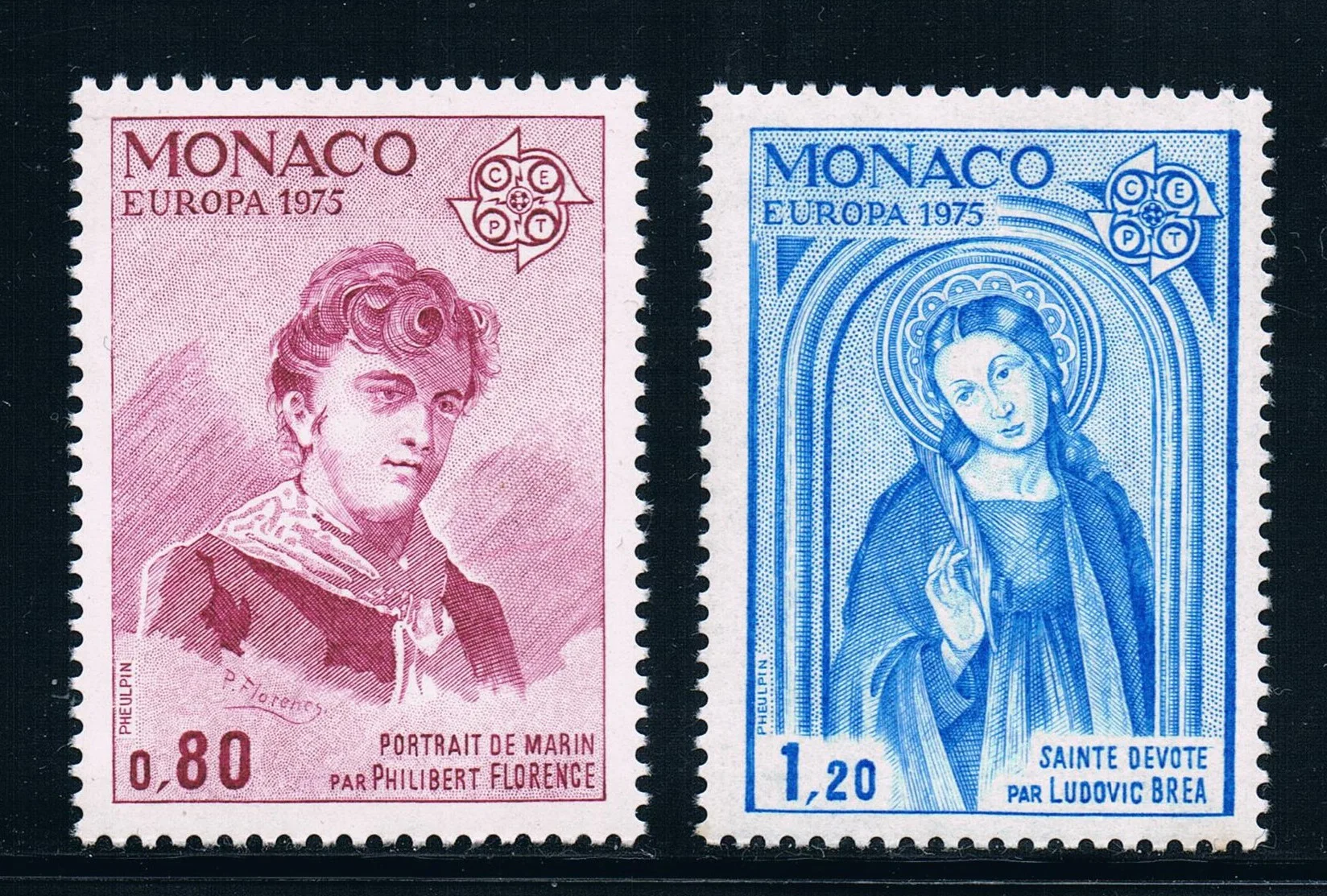 2 Pz/Set New Monaco Post Stamp 1975 Europa Saint Ward Pittura Scultura Francobolli Mnh