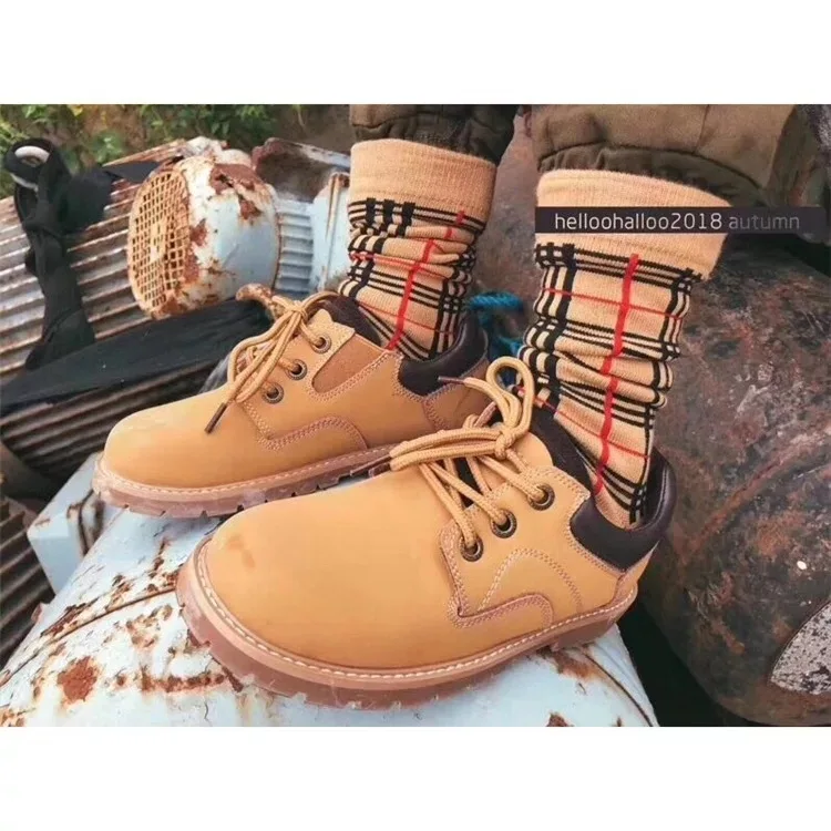 B Home Celebrity Style Spring And Summer Children Versatile Plaid Socks Men And Women Children Socks Baby Tube Socks Children's