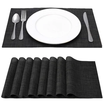 

Placemats, Set Of 8 Stain Resistant Non-Slip Placemats for Kitchen Table, Table Mats Woven Placemats