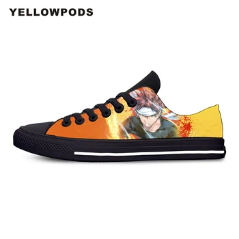 

Men's Flats Classic Canvas Shoes Shokugeki No Soma Anime Hot Cool Low Top Women Woman Black Flats 3D Print Casual Fashion Shoes