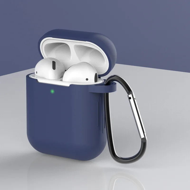 IKSNAIL чехол для наушников Apple AirPods1 2 силиконовый чехол беспроводные Bluetooth наушники Air Pods Чехол защитный для AirPod чехол - Цвет: Синий