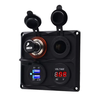 

12-24 V Power Stand USB Charger Voltmeter Cigarette Butt Lighter With Nod For Car Motorcycle Beach Buggy RV Boat Yach