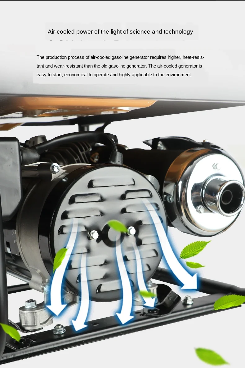 Gerador de Gasolina Mudo ao ar v e 380 mão Casa Pequena Monofásica v 5 kw Trifásico Livre 220 Geradores à gasolina