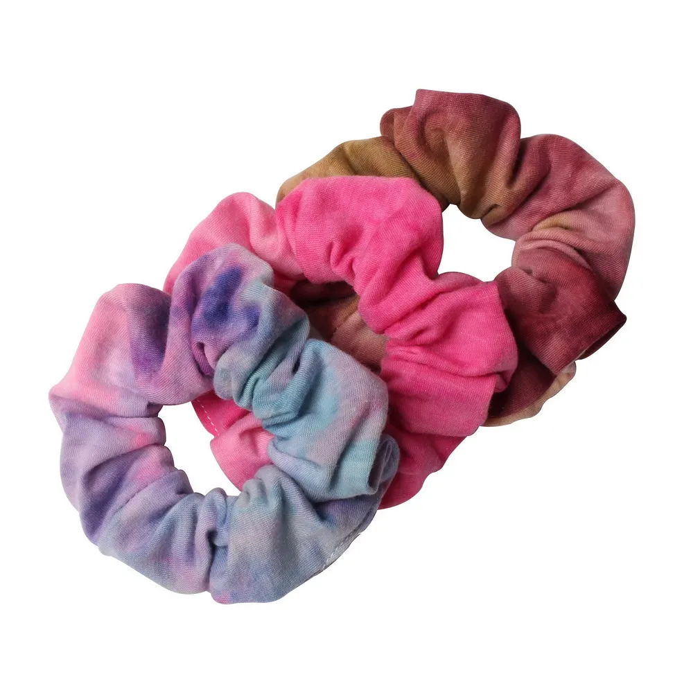 best headbands for women 3pcs Tie Dyed Scrunchie Pack Hair Accessories For Women Girls Headbands Elastic Rubber  Hair Tie Hair Rope Ring Ponytail Hold long hair clips