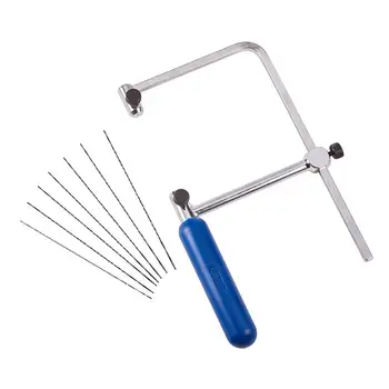 

1 Set Carbon Steel U-Shape Adjustable Jeweler's Saw Frame with 16pcs Saw Blade Spiral Teeth