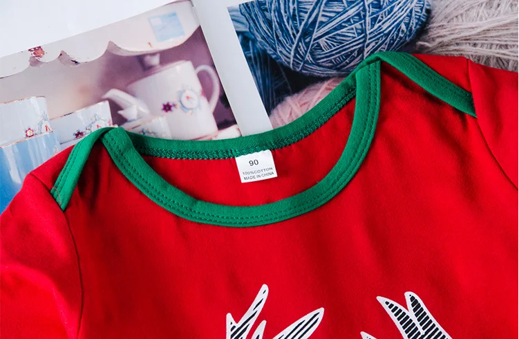 Рождественский Семейный комплект; новогодний пижамный комплект с принтом лося; сезон весна-осень; хлопковая повседневная одежда с круглым вырезом и длинными рукавами