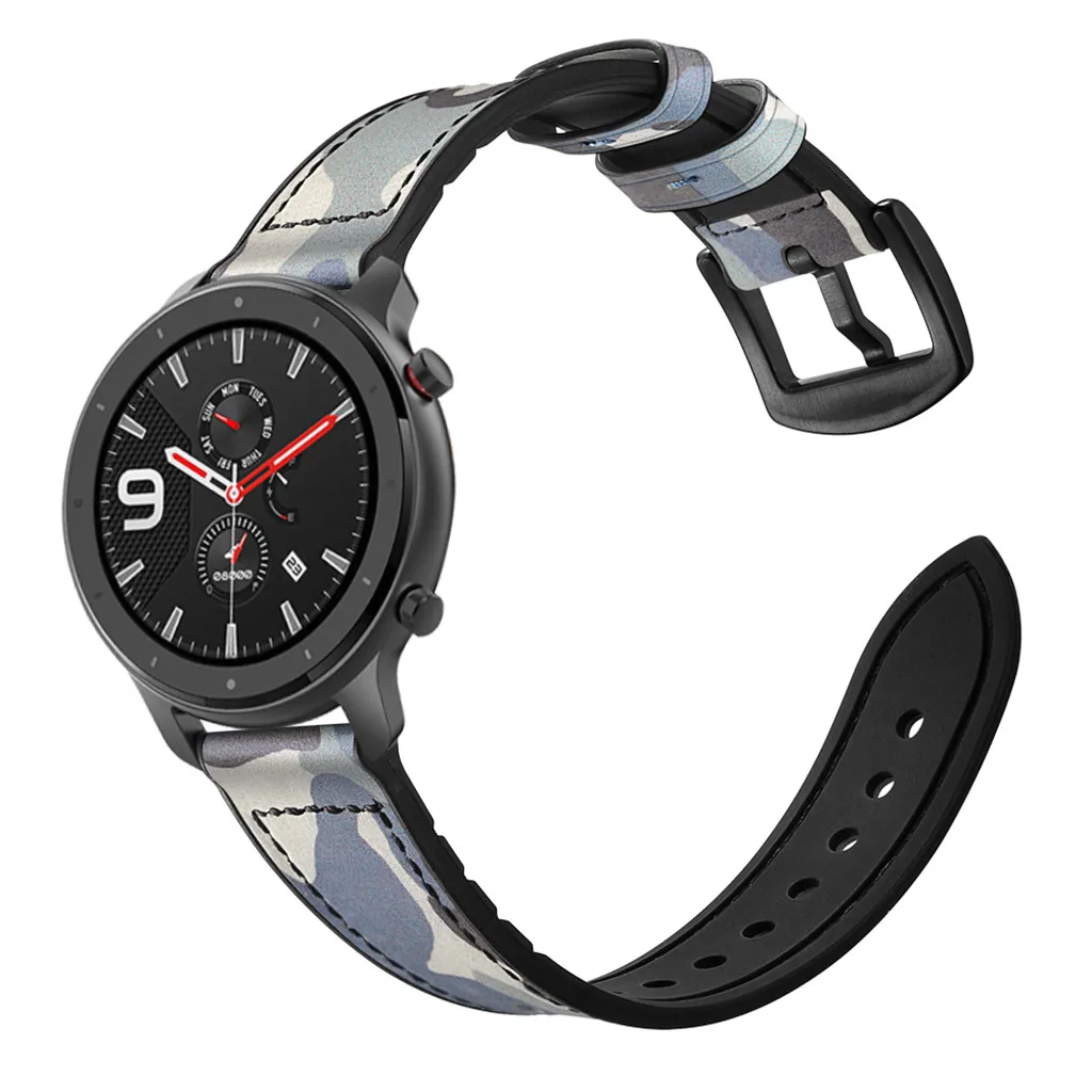 Сменные часы браслет кожаный полосатый ремешок для AMAZFIT GTR Смарт часы 42 мм 47 мм