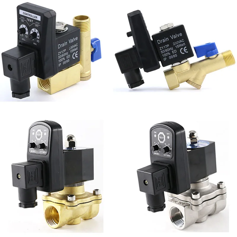 AC 220 V/DC 24V 1/" электронный времени 2 Way воздушный компрессор бак газа автоматический СПУСКНОЙ КЛАПАН