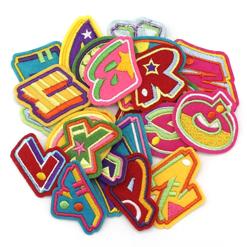 26Pcs 5CM ABC DEF Embroidered Letter Patches Iron on For