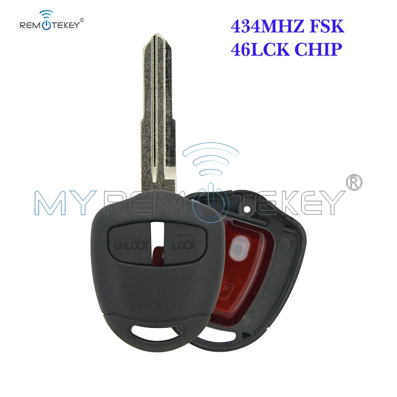 REMTEKEY Lancer Outlander Colt  Mirage Remote Key 2 Button MIT11R Profile 434Mhz ID46LCK For Mitsubishi Shogun Pajero Key