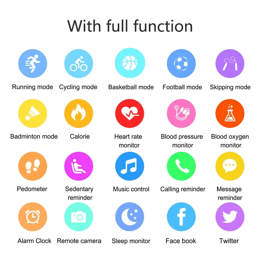 Sports Smart Watch For Android ios Apple Phone Blood Oxygen Blood Pressure Heart Rate Monitor Activity Tracker Fitness Bracelet