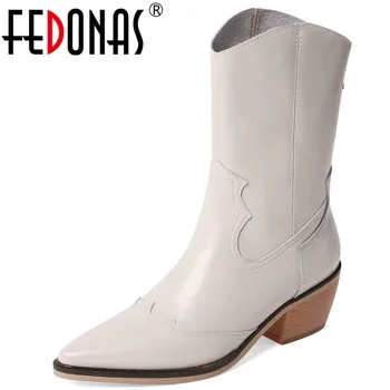 

FEDONAS Genuine Leather Riding Equestrian Boots Back Zipper Ankle Boots For Girls 2020 Autumn Winter Party Basic Shoes Woman