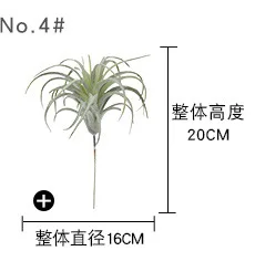 Искусственный Флокированный ананас, Воздушная трава, пластиковый цветок, имитация зеленого суккулентного растения, украшение для свадьбы, дома, магазина - Цвет: 04