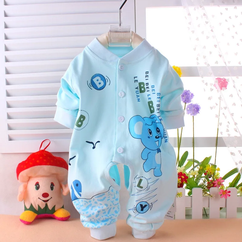 

Baby Onesie Newborns Clothes Spring And Autumn Summer Wear Men And Women Baby Rompers Open File Long Sleeve Pure Cotton Crawling