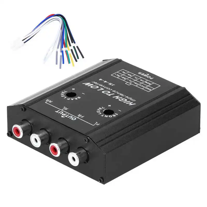 12V 4-канальный аудио импедансный конвертер с высоким и низким RCA линия
