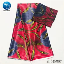LIULANZHI африканская шелковая ткань лента шелковая ткань 4+ 2 ярдов Анкара Красная атласная ткань для платья Горячая Распродажа ML54NM07