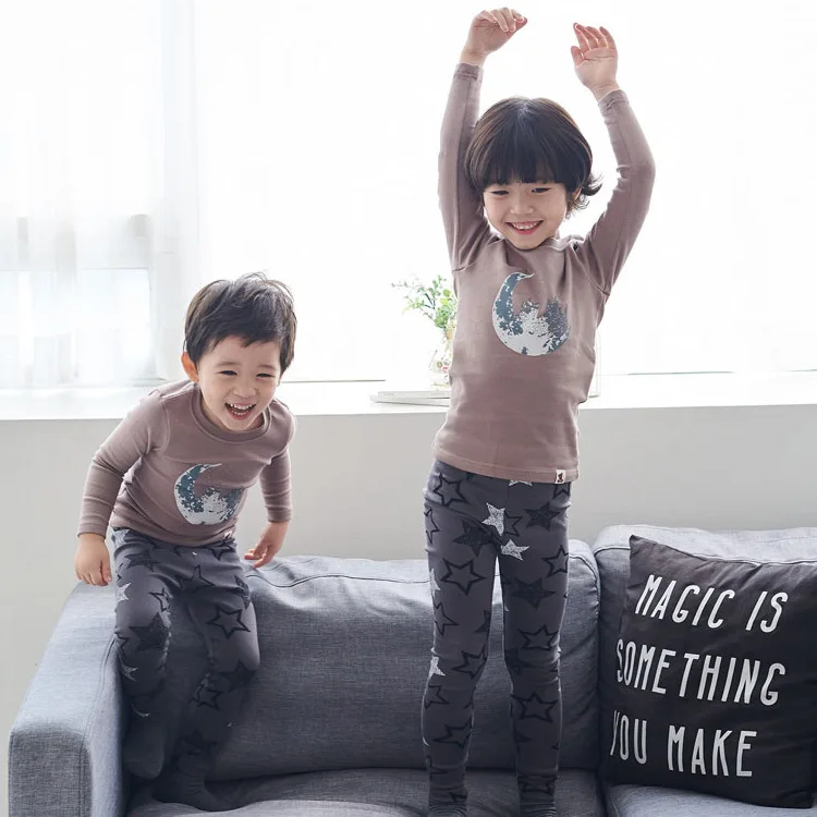 New Style BOY'S Underwear Set Children Thermal Underwear Children Pajamas Baby Home Wear Cotton Jersey