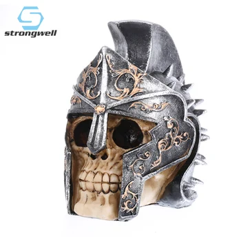 

Strongwell European Resin Skull Figurines Resin Skull Desktop Retro Decoration White Crafts Office Personalized Halloween Skulls