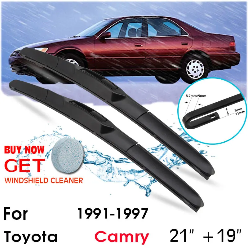 

Car Wiper Blade Front Window Windshield Rubber Silicon Refill Wipers For Toyota Camry 1991-1997 LHD/RHD 21"+19" Car Accessories