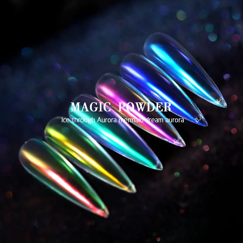 YALIAO 0,2 г, волшебная пудра для ногтей, Одноцветный УФ-гель, зеркальная хромированная пудра для ногтей, маникюрные украшения для ногтей, доступно 6 цветов