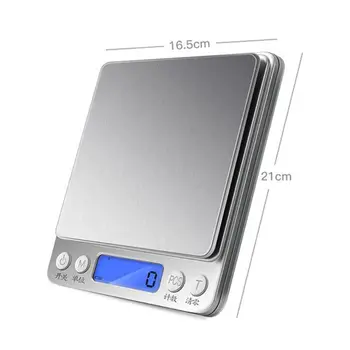 

LED Digital Kitchen Scale Mini Pocket Stainless Steel Precision Jewelry Electronic Balance Grams Weight for Gold Baking Cooking