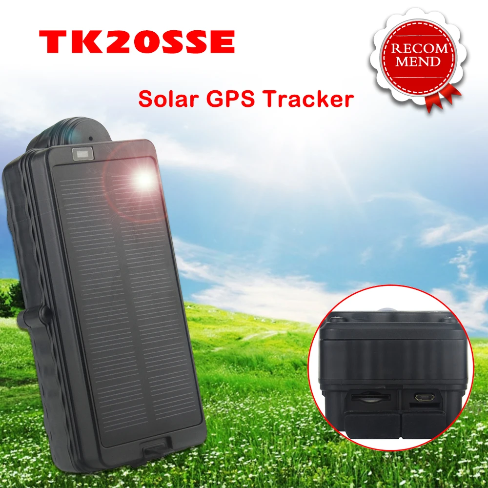 

Magnetic GPS Solar energy tracker TK20SSE 20000mAh IPX7 Water-proof real-time tracking device for vehicle Drop-alert sensor