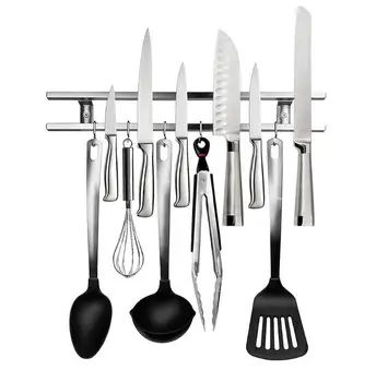 

Knife Bags for Chefs Wall-mounted Magnetic Double Bar Knife Rack for Kitchen Knives Utensils Knife Bags for Chefs Kitchen