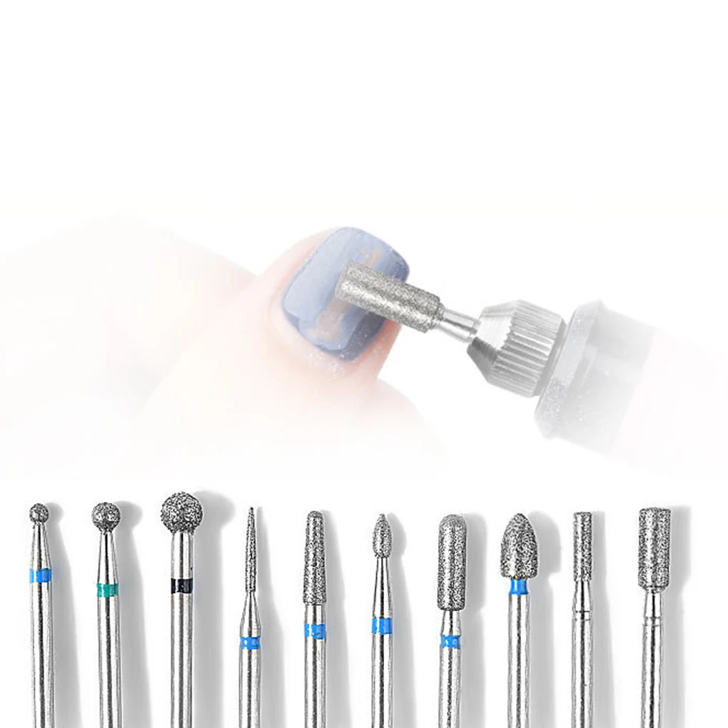 10pcs/set Nail Art Grinding Drill Bits Electric Manicure Machine Tips Brush Polishing Tools