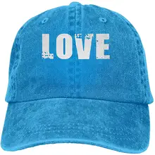 Унисекс Взрослых Винтаж Мыть Бейсболка Регулируемая папа шляпа-любовь черный