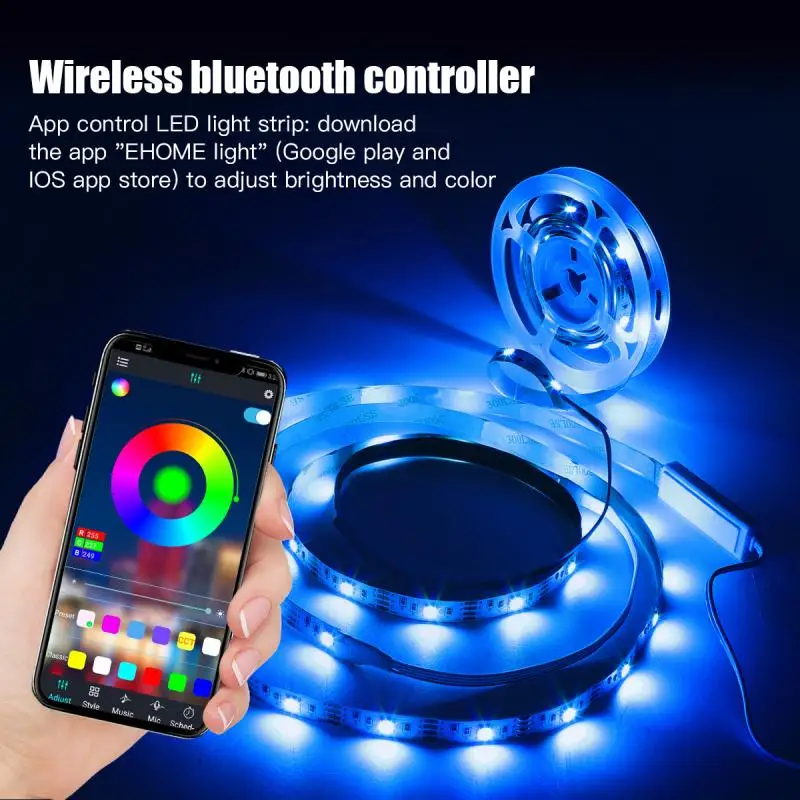 

3M 5050 RGB Smart LED Strip For Bedroom Christmas Tree Wireless Bluetooth Controller Music Strip LED Smart Home 50000 Hours Life
