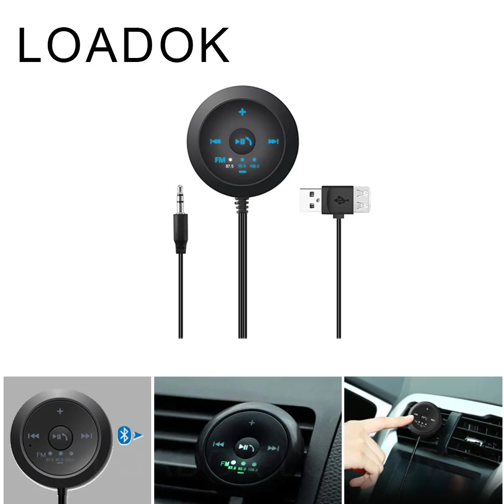 LOADOK-Bluetooth-Car-Kit--adapter-multi-function-MP3-receiver-Car-AUX-Speaker-USB-Power-main