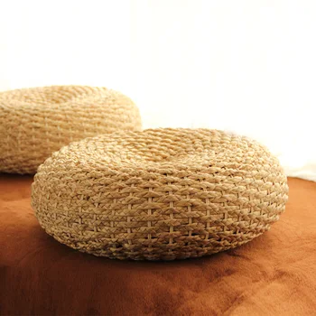 

Home Round Idyllic Rattan Cushion Tatami Mat Floor Floating Window Tea Ceremony Cushion Thickened Murals Decoration Accessories